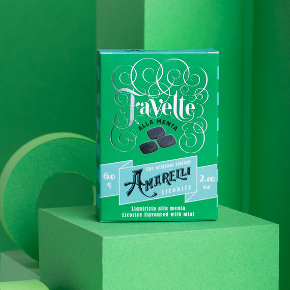 Amarelli Favette Mint Liquorice in Box (Light Green) - 60g