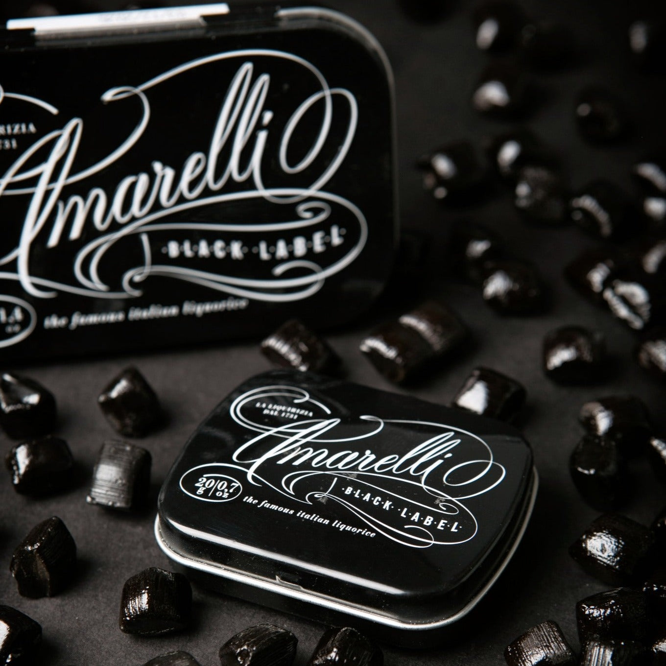 Amarelli Black Label Gluten Free Liquorice in Tin - 40g