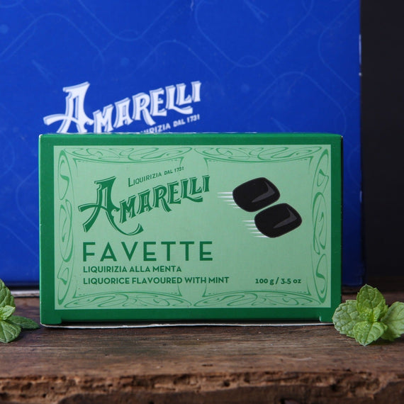 Amarelli Favette Mint Liquorice Box (Light Green) - 100g