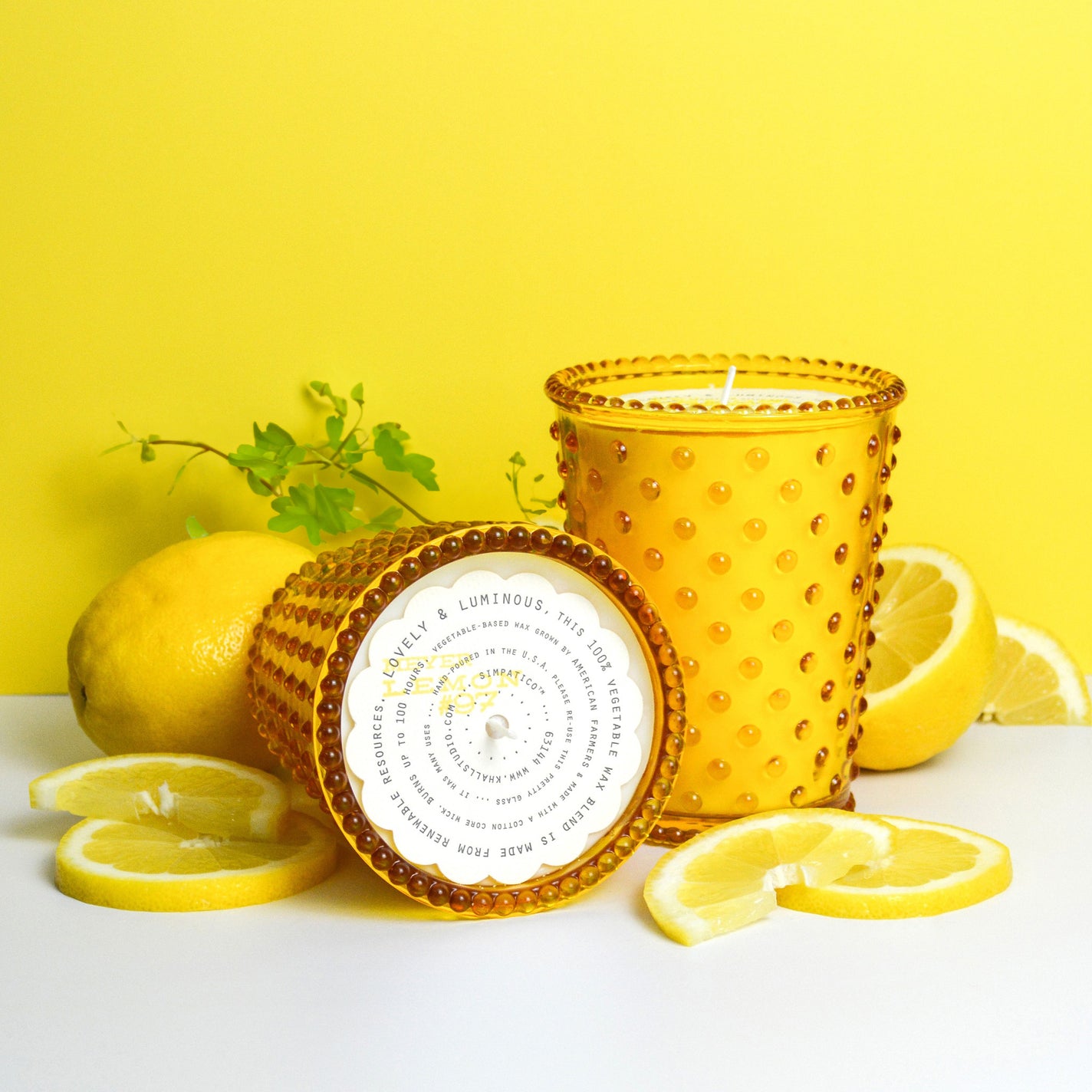 Simpatico Meyer Lemon Hobnail 100hr Candle