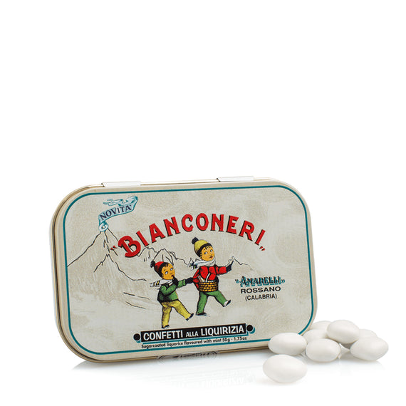 Amarelli Bianconeri Liquorice in Tin (White) - 50g