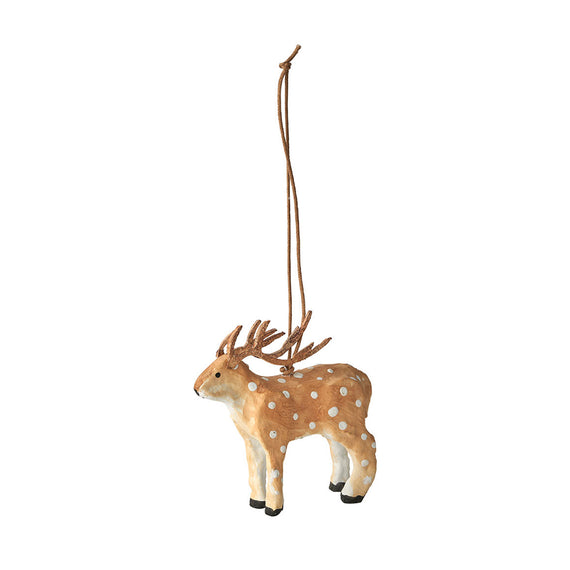 Fog Linen Work Paper Maché Reindeer Ornament