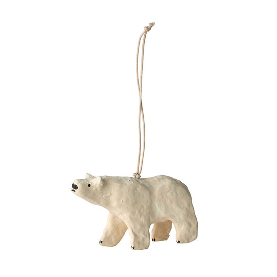 Fog Linen Work Paper Maché Polar Bear Ornament