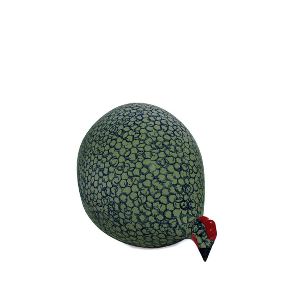 Pintade (Guinea Fowl) Pecking - Cobalt Speckled Sage