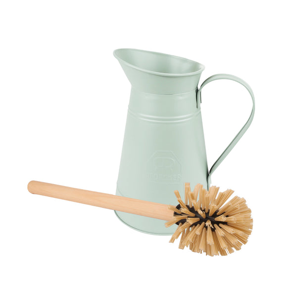 Redecker Metal Toilet Brush Set - Sage