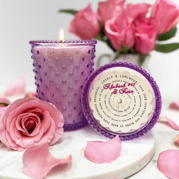 Simpatico Rhubarb & Rose Hobnail 100hr Candle