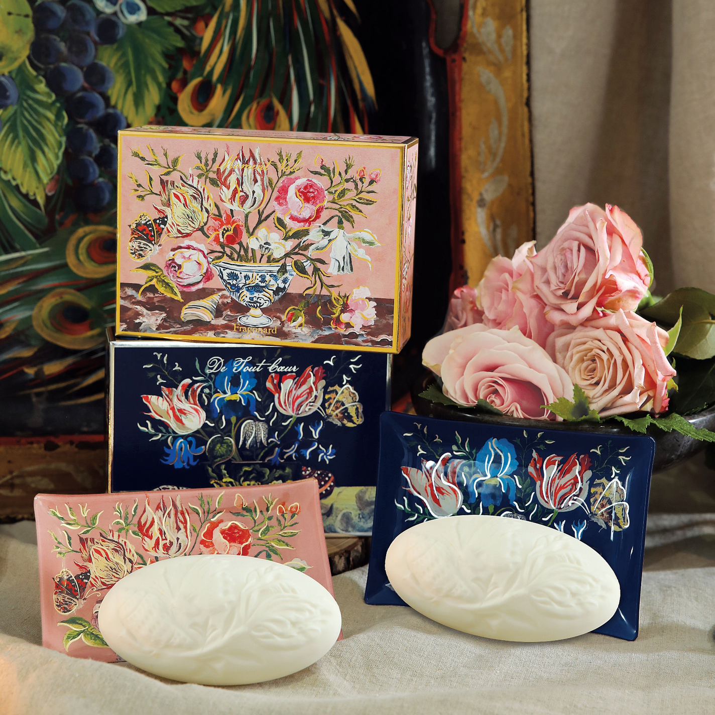 Fragonard Moment Volé Perfumed Soap & Dish Set - Ltd Edition