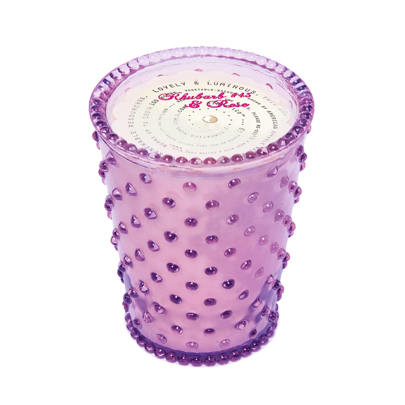 Simpatico Rhubarb & Rose Hobnail 100hr Candle