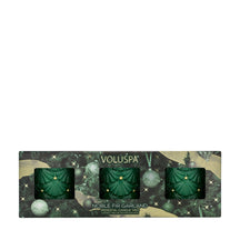 VOLUSPA Noble Fir Garland Pedestal Candle Trio - Value $90