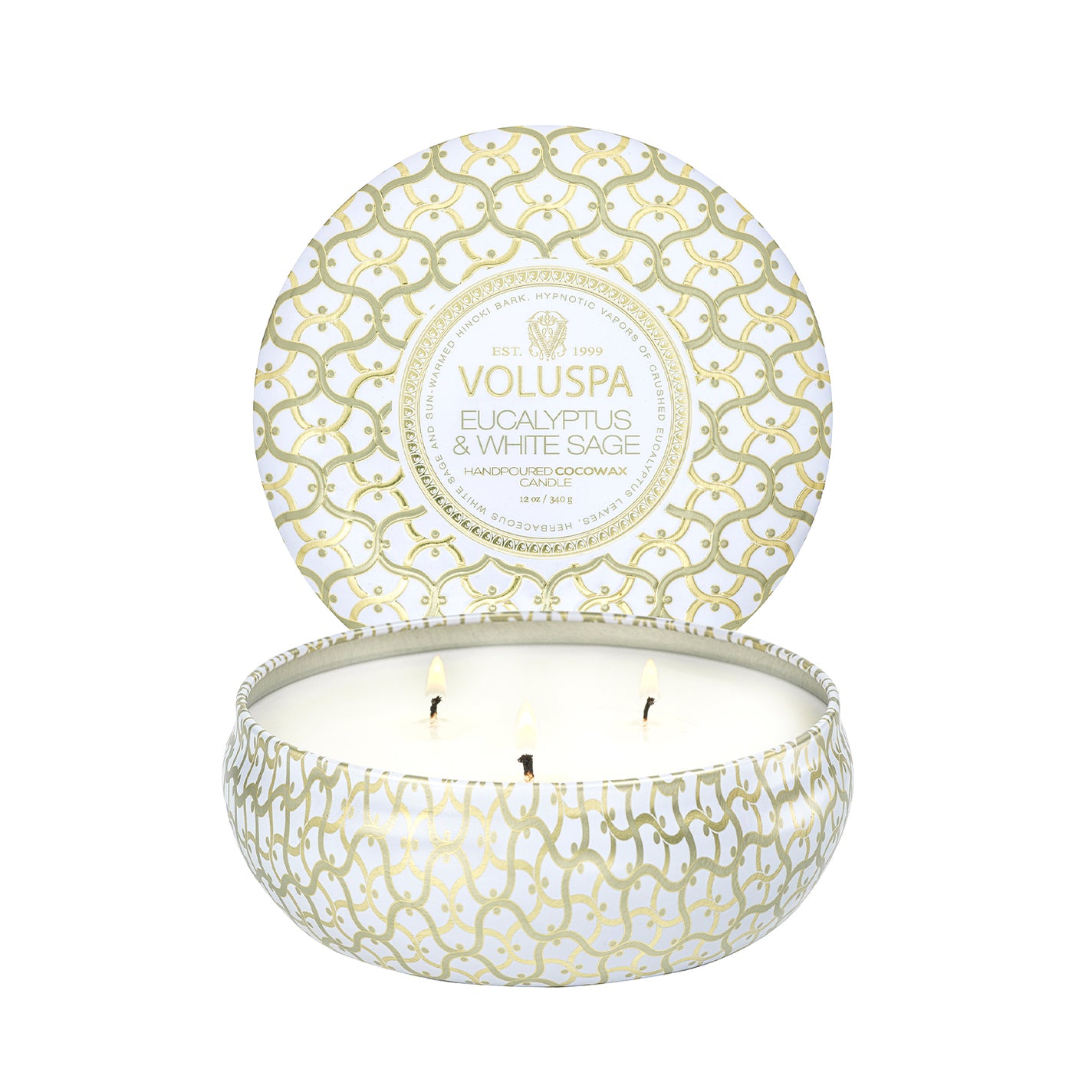 VOLUSPA Eucalyptus & White Sage 3 Wick Candle