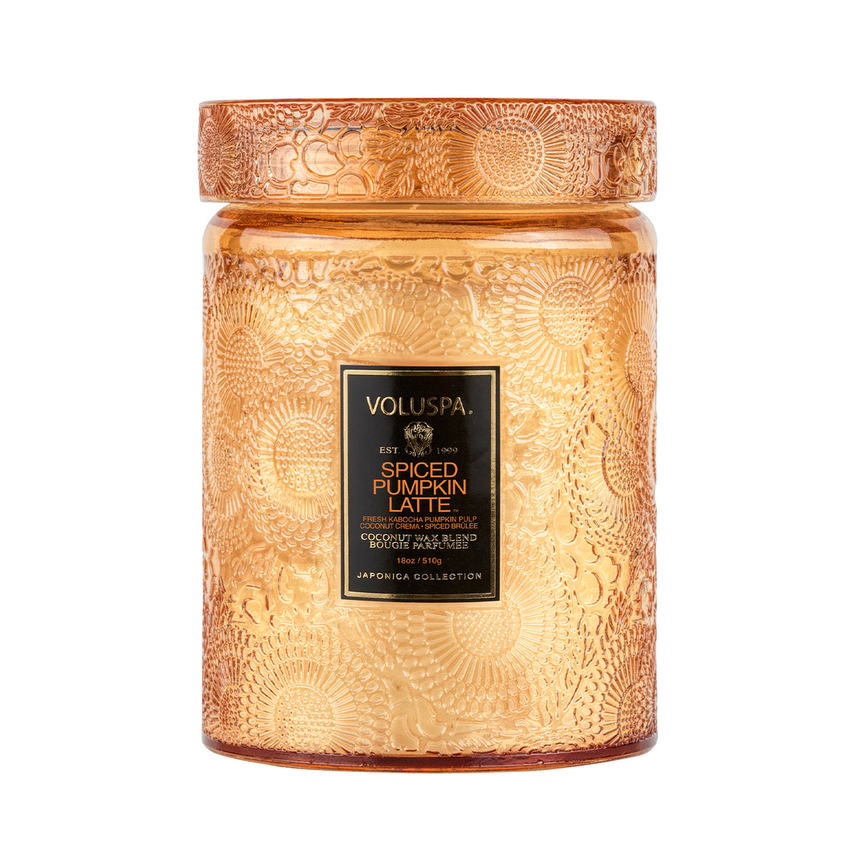 VOLUSPA Spiced Pumpkin 100hr Candle + Glass Lid: Official Stockist