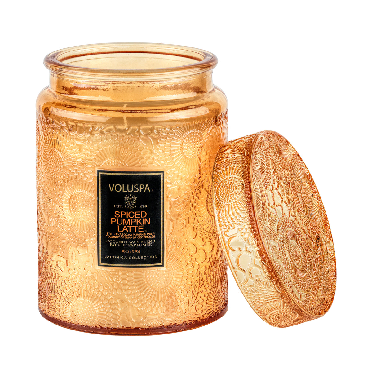 VOLUSPA Spiced Pumpkin 100hr Candle + Glass Lid: Official Stockist