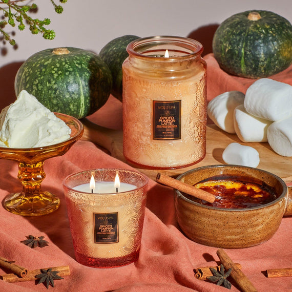 VOLUSPA Spiced Pumpkin 100hr Candle + Glass Lid